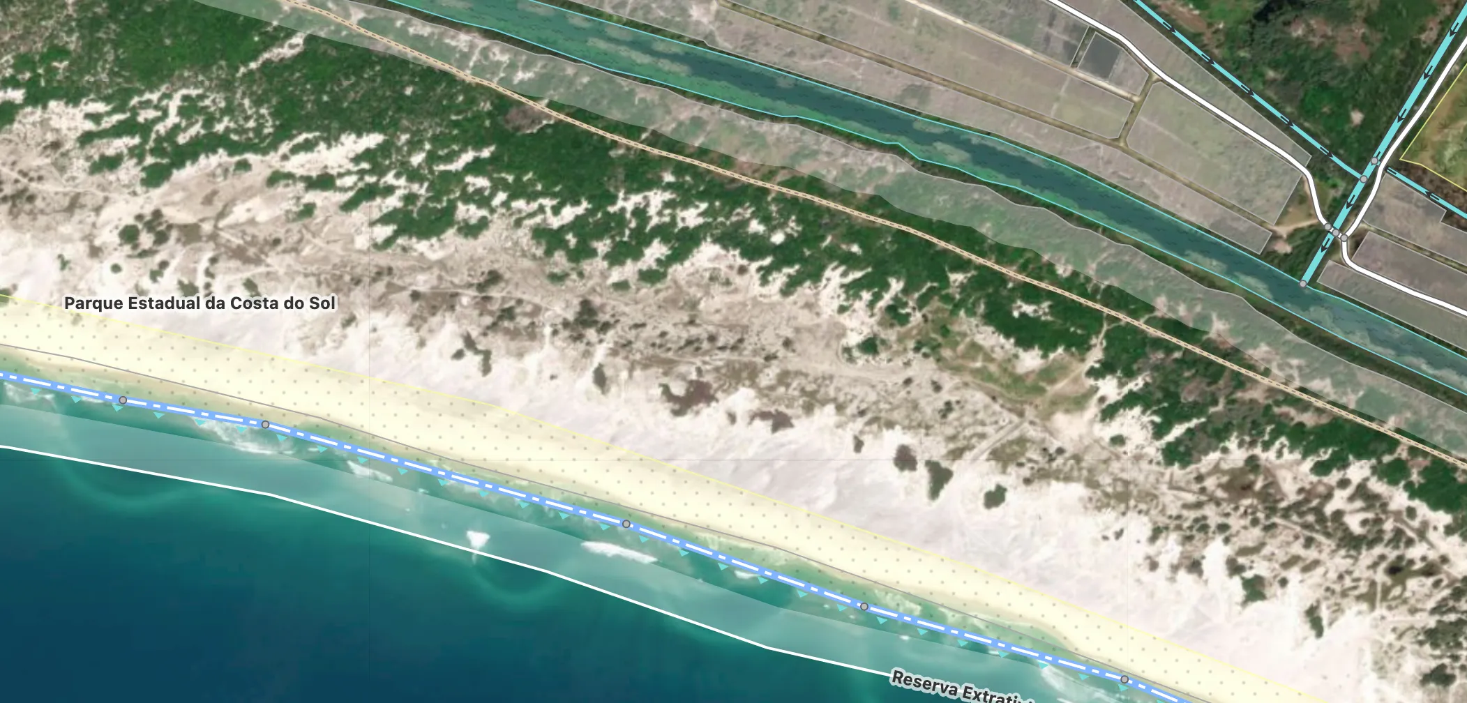 Aerial imagery of a beach